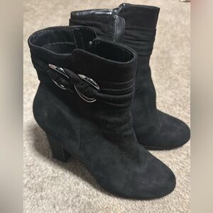 Black heeled booties